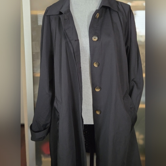 Woman Within Black Trench Coat Women's Size 18 - Picture 2 of 9
